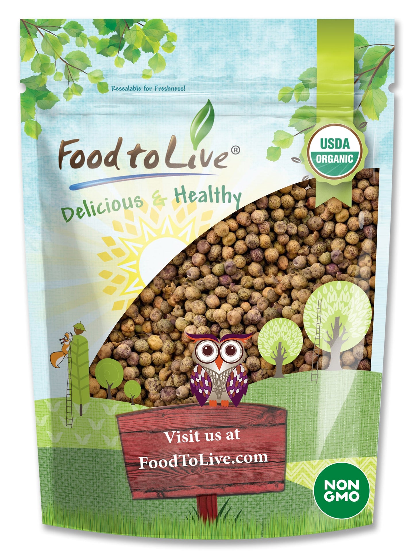 Organic Brown Speckled Peas - by Food To Live