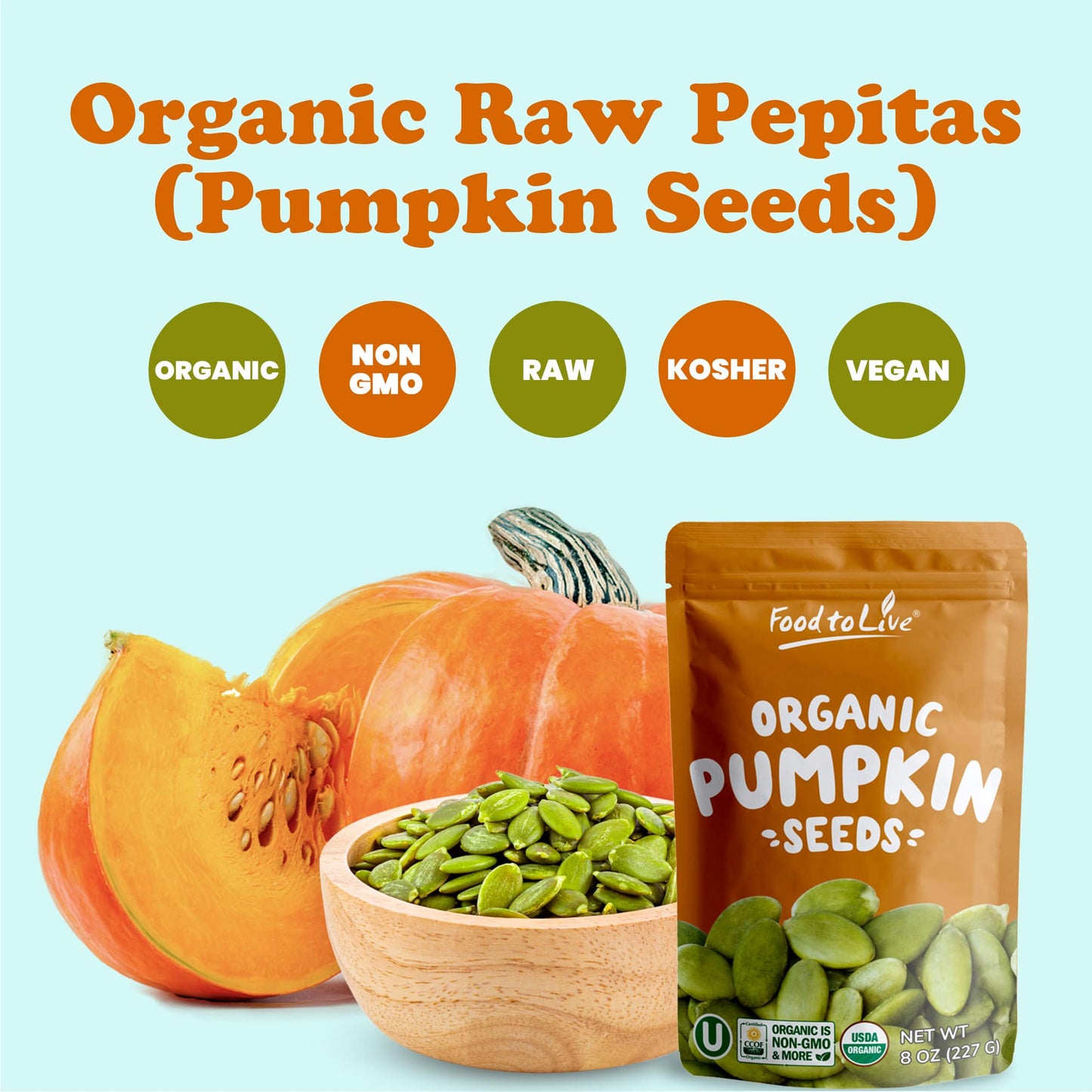 Organic Pepitas / Pumpkin Seeds - by Food to Live