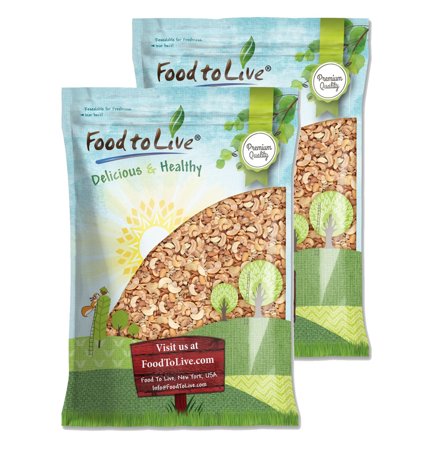 Dry Roasted Cashew Pieces with Himalayan Salt - by Food To Live