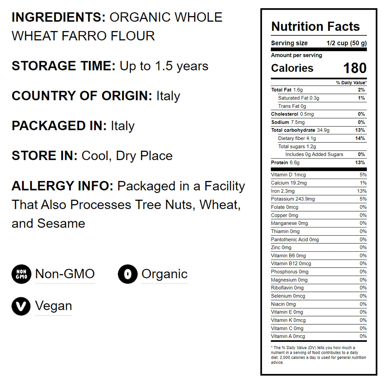 Organic Farro Farfalle Pasta - by Food To Live