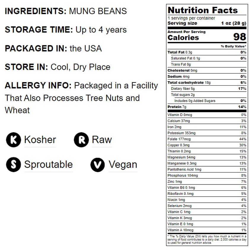Mung Beans - by Food To Live
