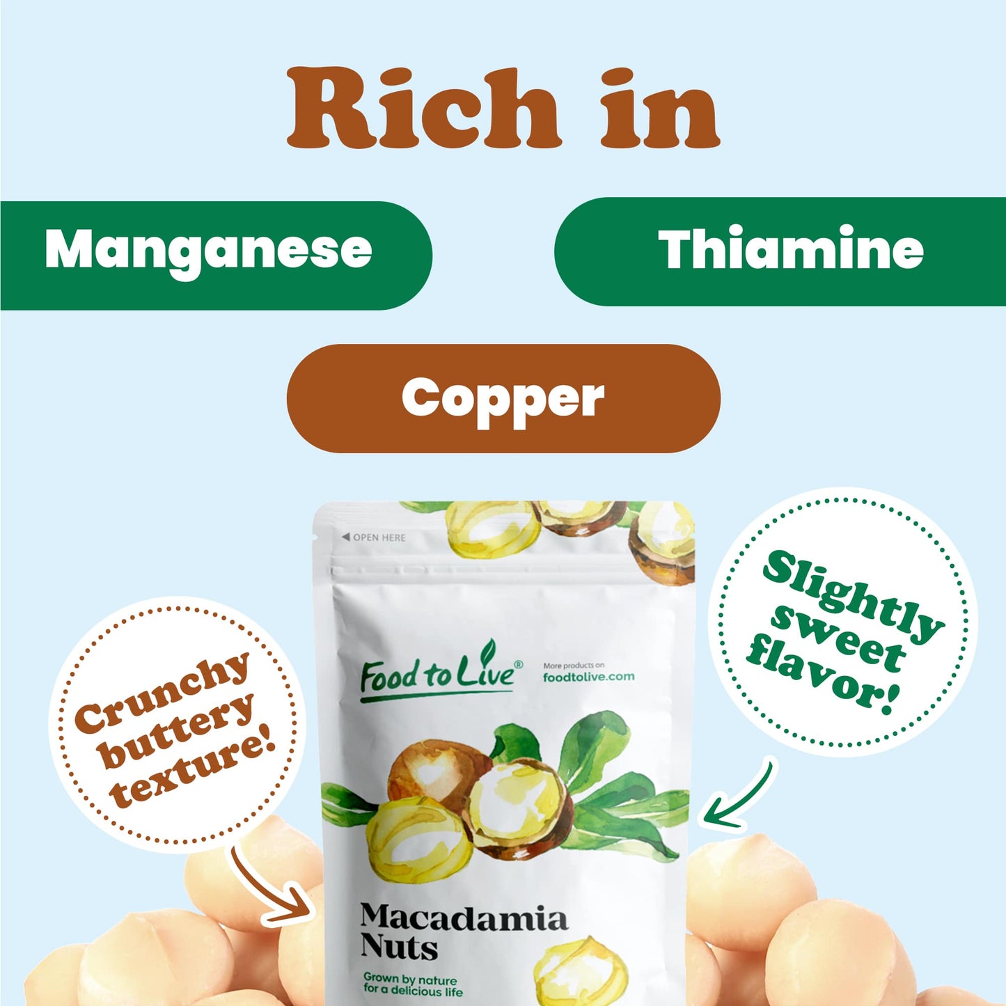 Whole Macadamia Nuts - by Food To Live