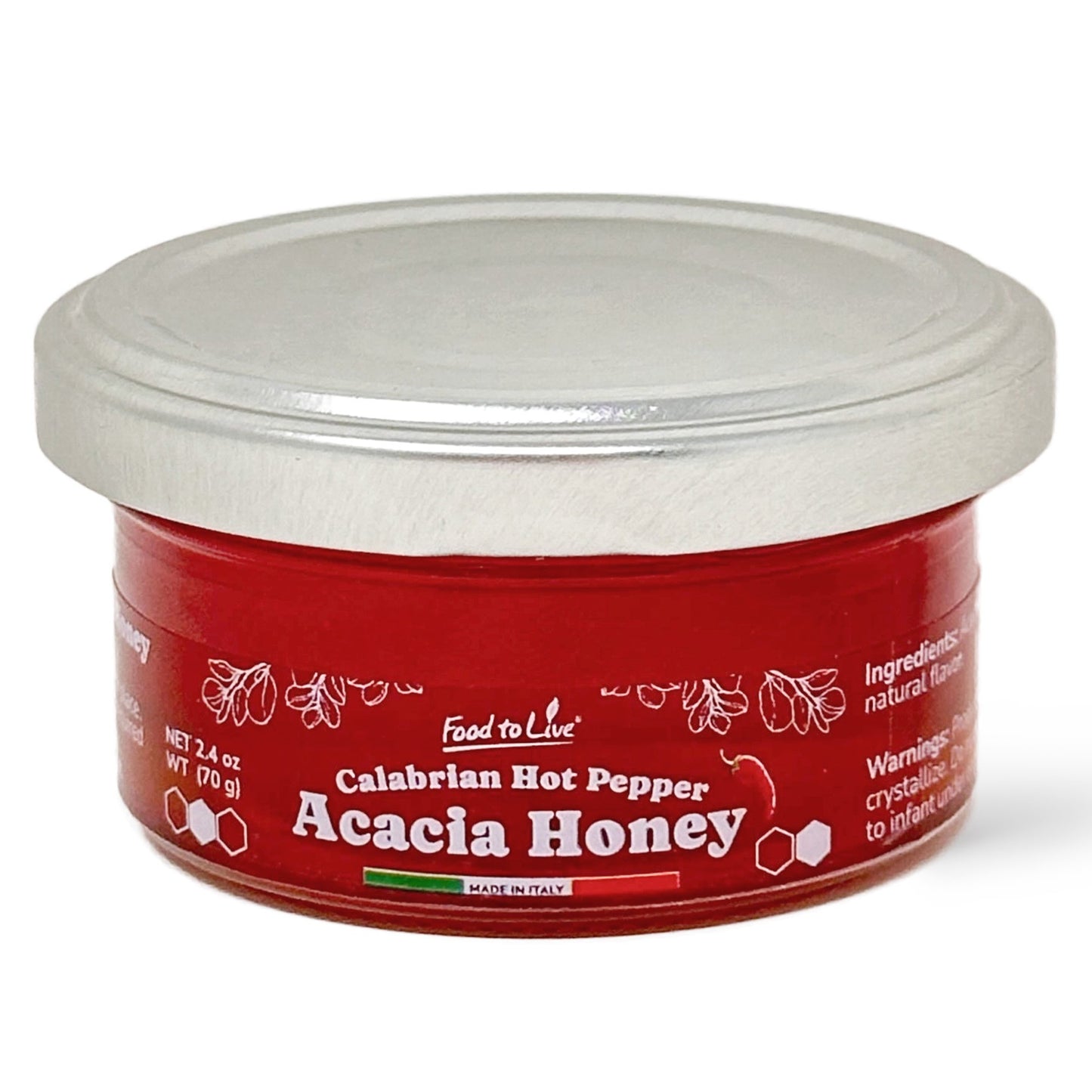 Calabrian Hot Pepper Acacia Honey 70 g - Italian Spicy Honey - by Food to Live