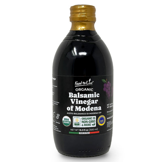 Organic Balsamic Vinegar of Modena - 16.9 fl oz (500 ml) - by Food To Live