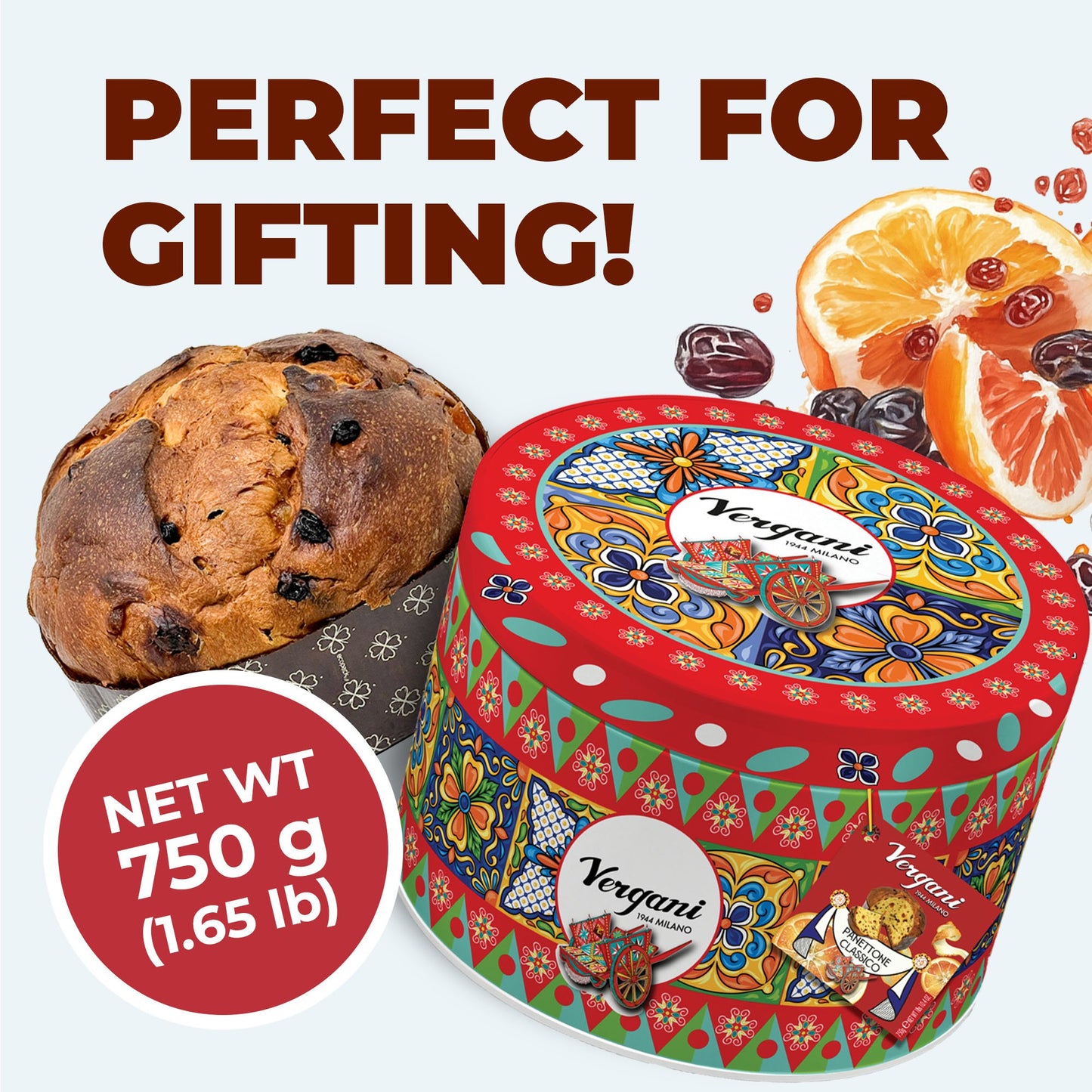 Vergani Classic Milan Panettone -750g (1.65 lb)