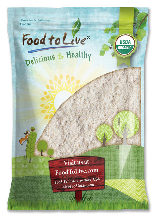 Gluten-Free Organic Oat Flour - Stone Ground from Whole Grain Oat Berries, Great for Baking Pancakes, Muffins, Waffles, and Bread; High in Fiber, Non-GMO, Kosher, Vegan, Bulk
