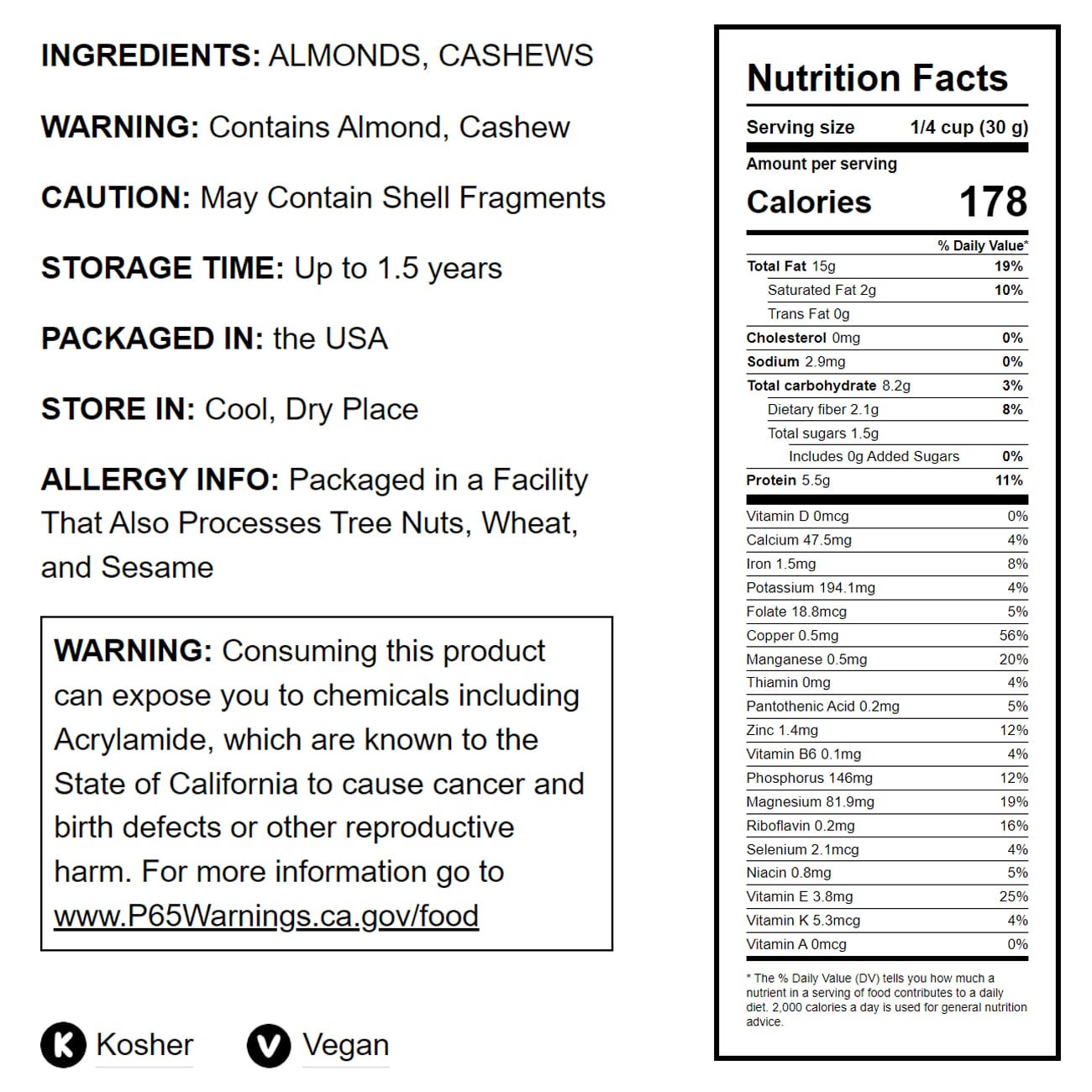 Dry Roasted Almonds and Cashews Mix - by Food To Live