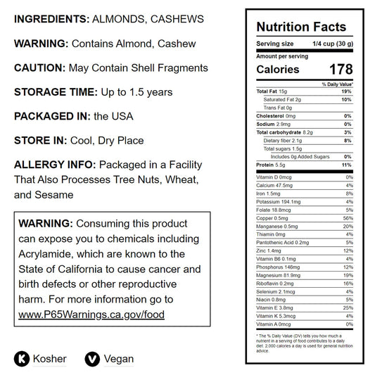Dry Roasted Almonds and Cashews Mix - by Food To Live