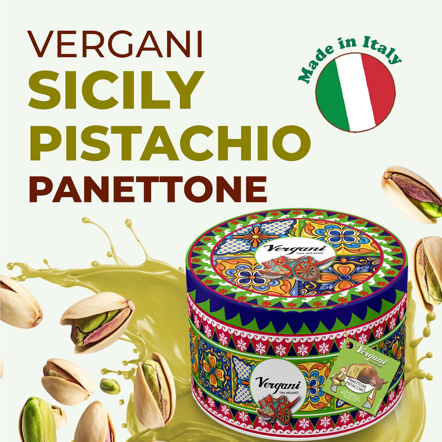 Vergani Sicily Pistachio Panettone -750g (1.65 lb)