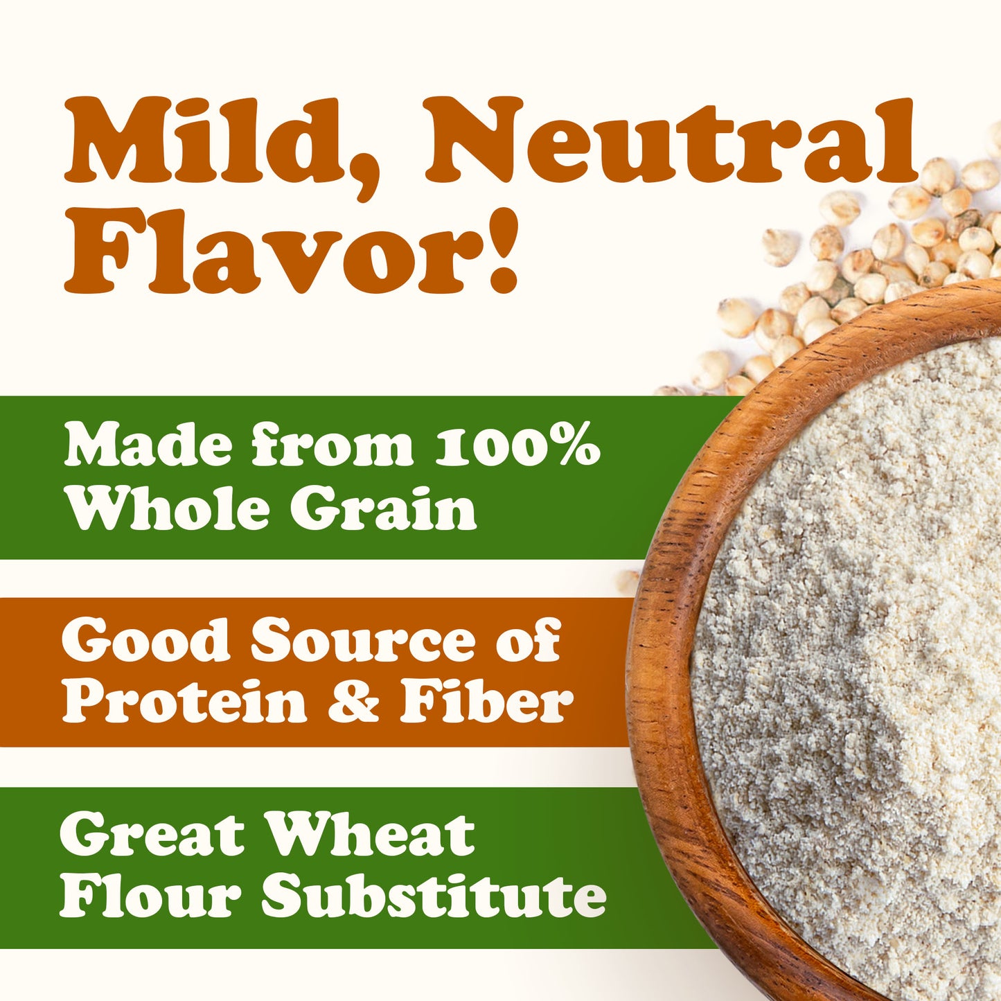 Gluten-Free Organic Whole Grain White Sorghum Flour – by Food to Live