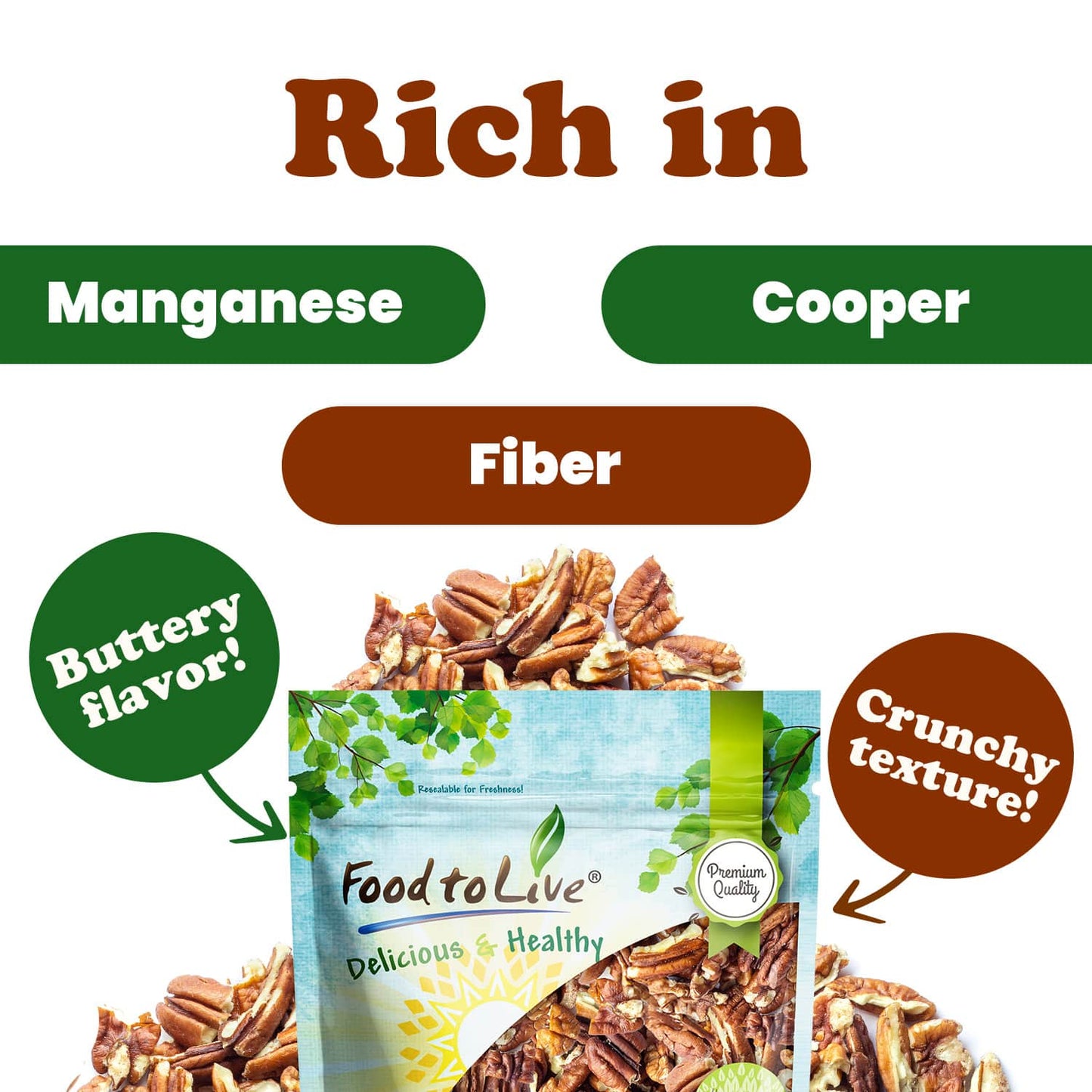 Pecan Pieces - by Food To Live
