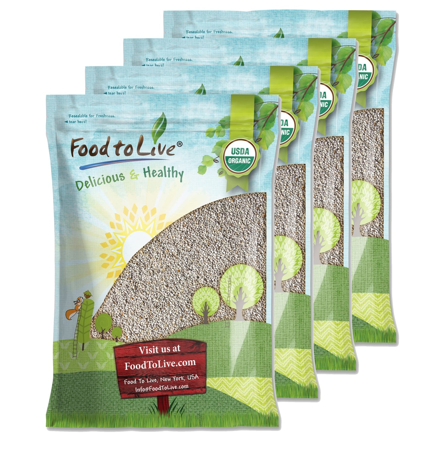 Organic White Chia Seeds - by Food To Live