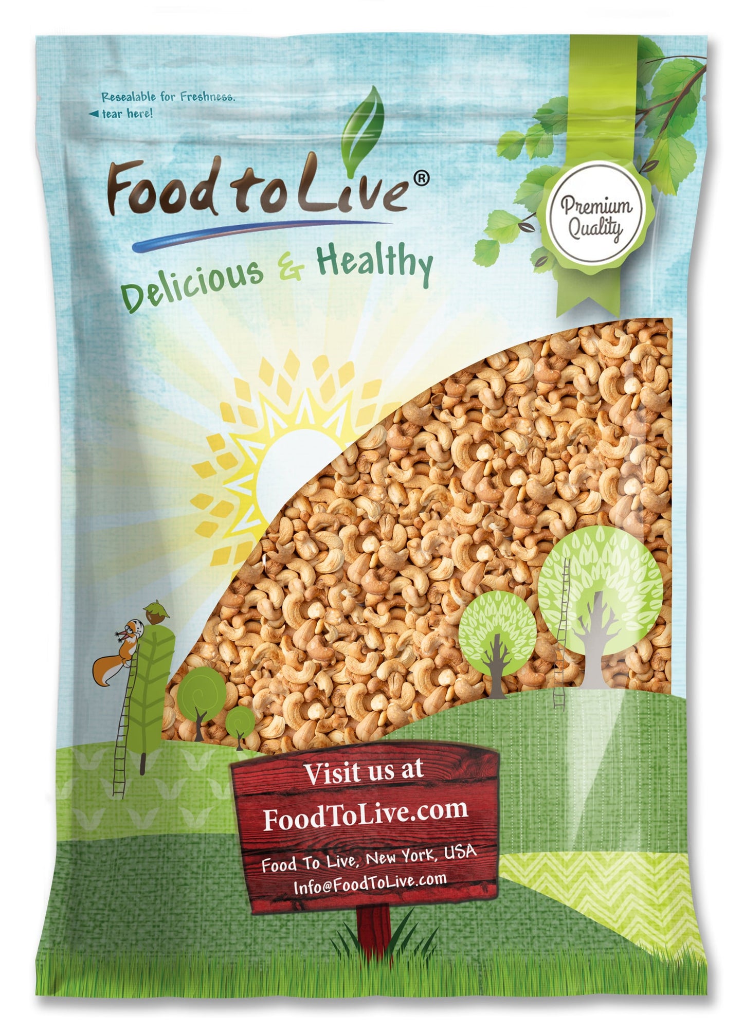 Dry Roasted Whole Cashews with Himalayan Salt - by Food To Live