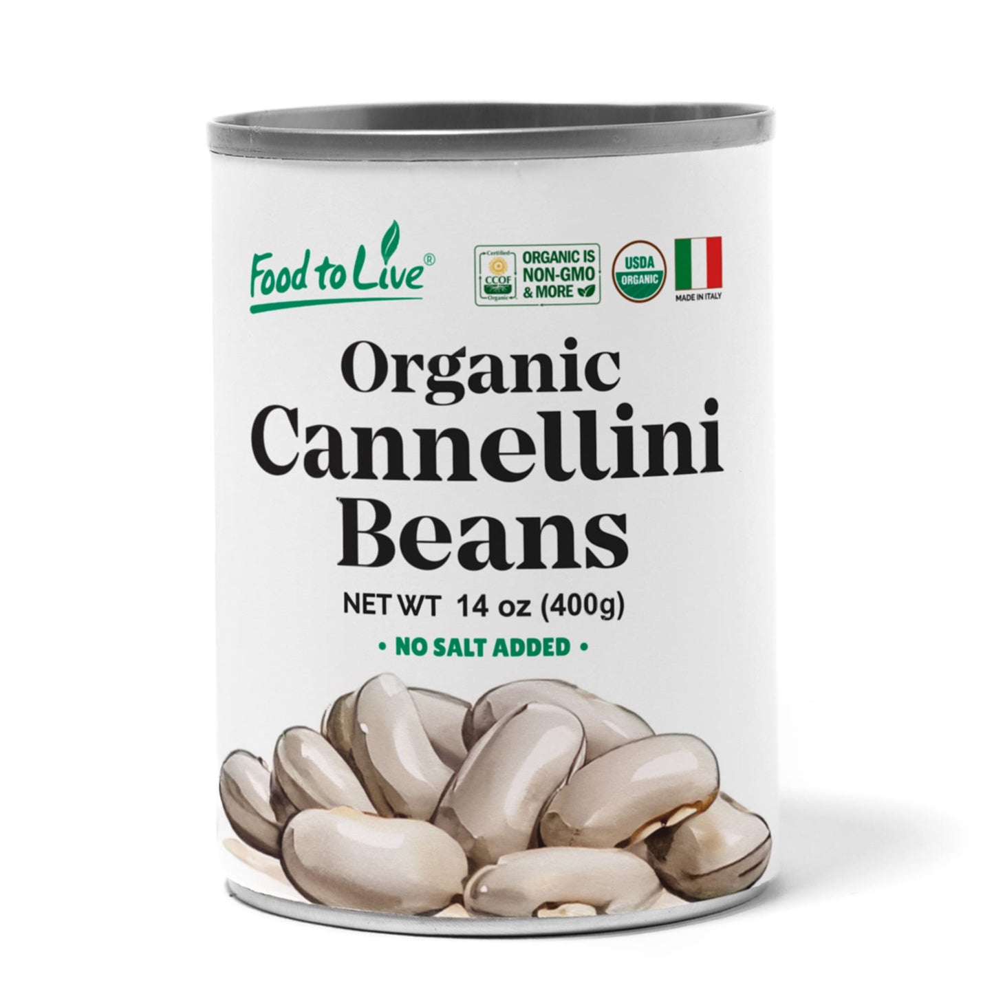 Organic Italian Canned Cannellini Beans - by Food To Live