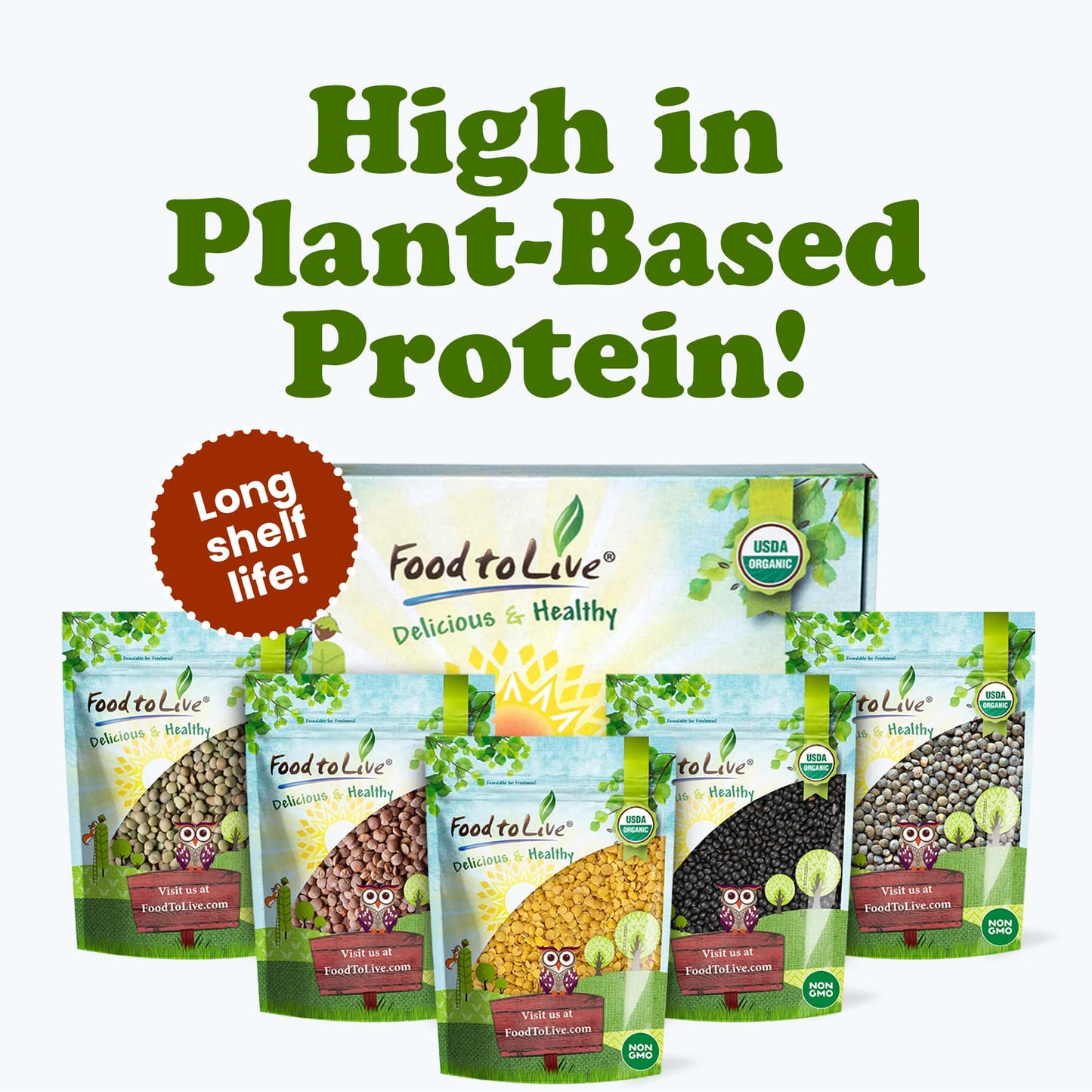 Organic Lentil Variety Set - by Food To Live