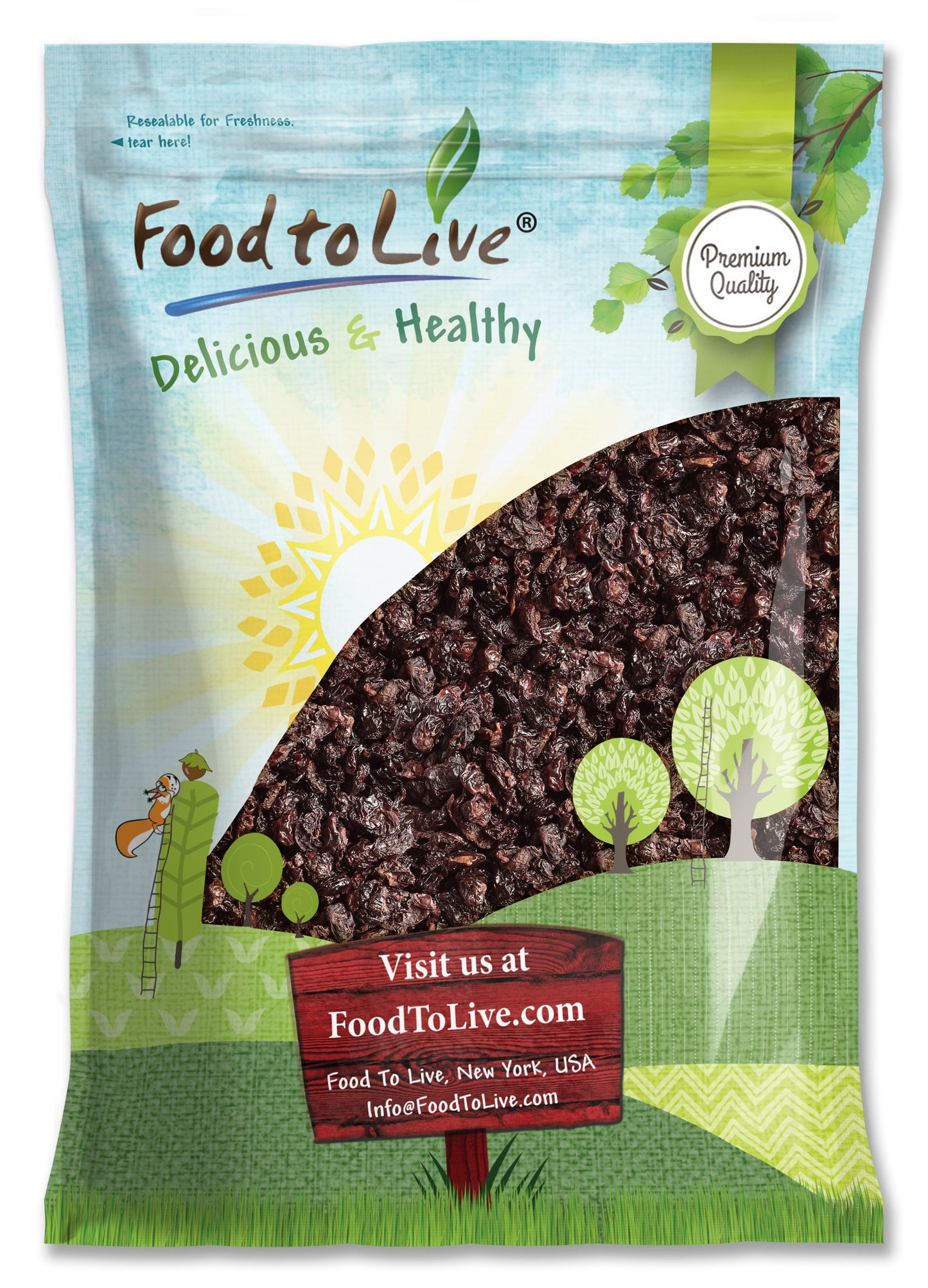Dried Dark Sweet Cherries - by Food To Live