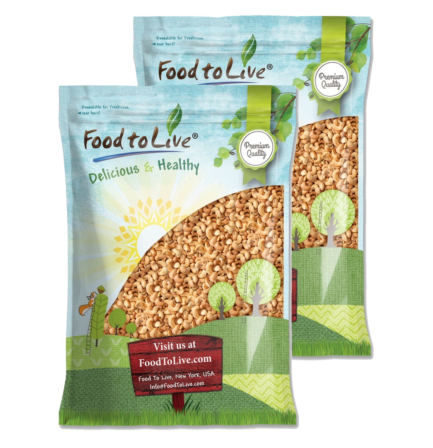 Dry Roasted Whole Cashews with Himalayan Salt - by Food To Live