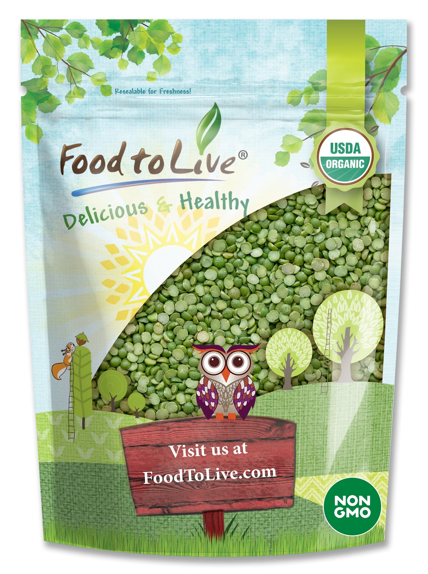 Organic Green Split Peas - by Food To Live