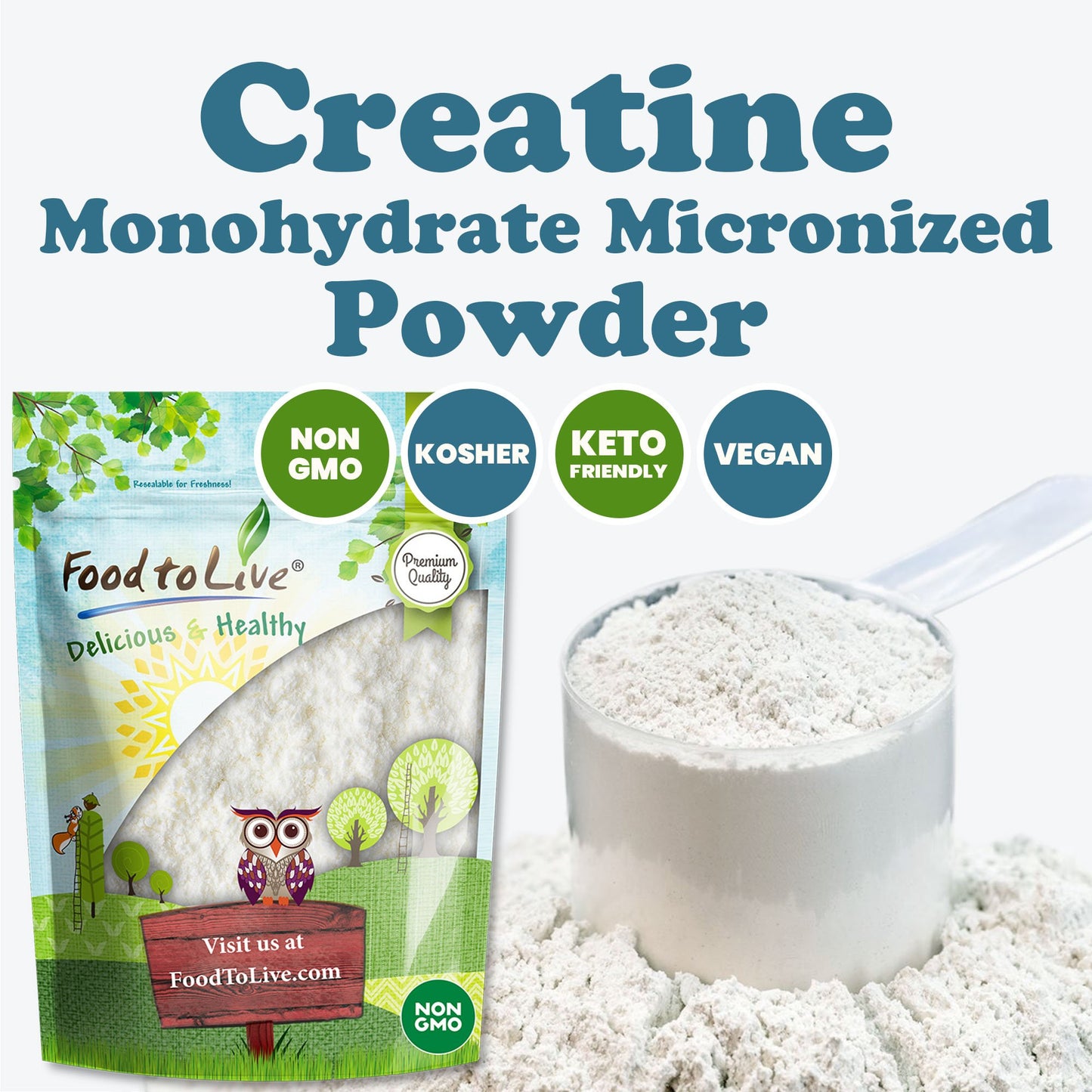 Creatine Monohydrate Micronized Powder – by Food to Live