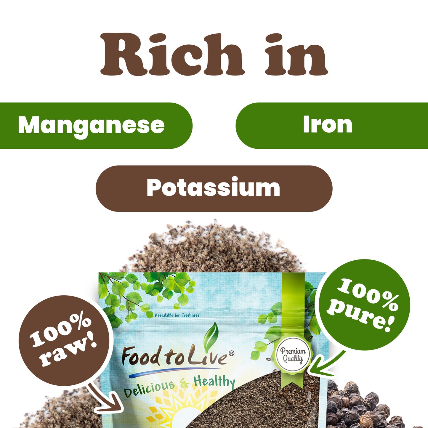 Ground Black Pepper - by Food To Live