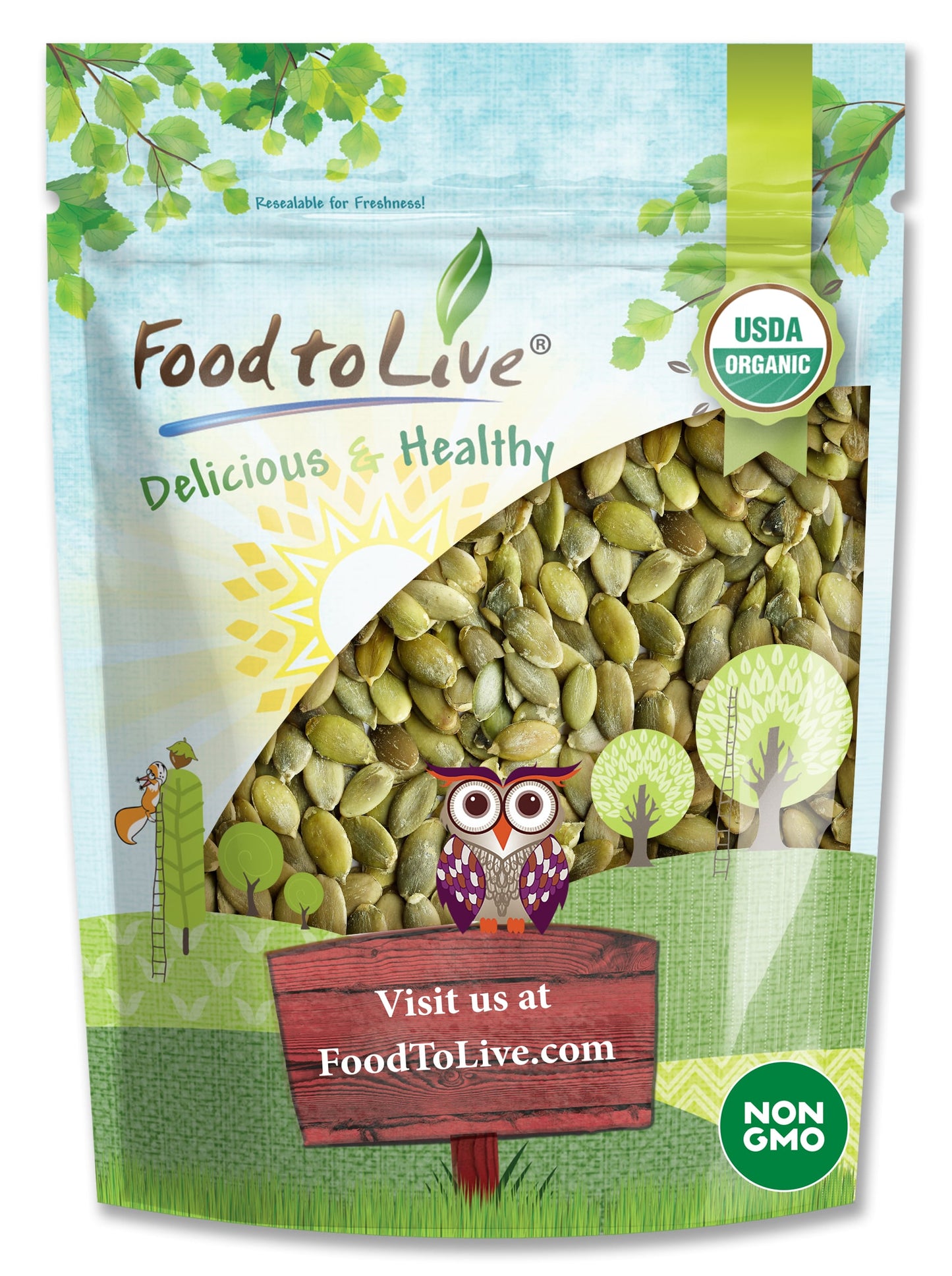 Organic Sprouted Pumpkin Seeds with Himalayan Salt - by Food To Live
