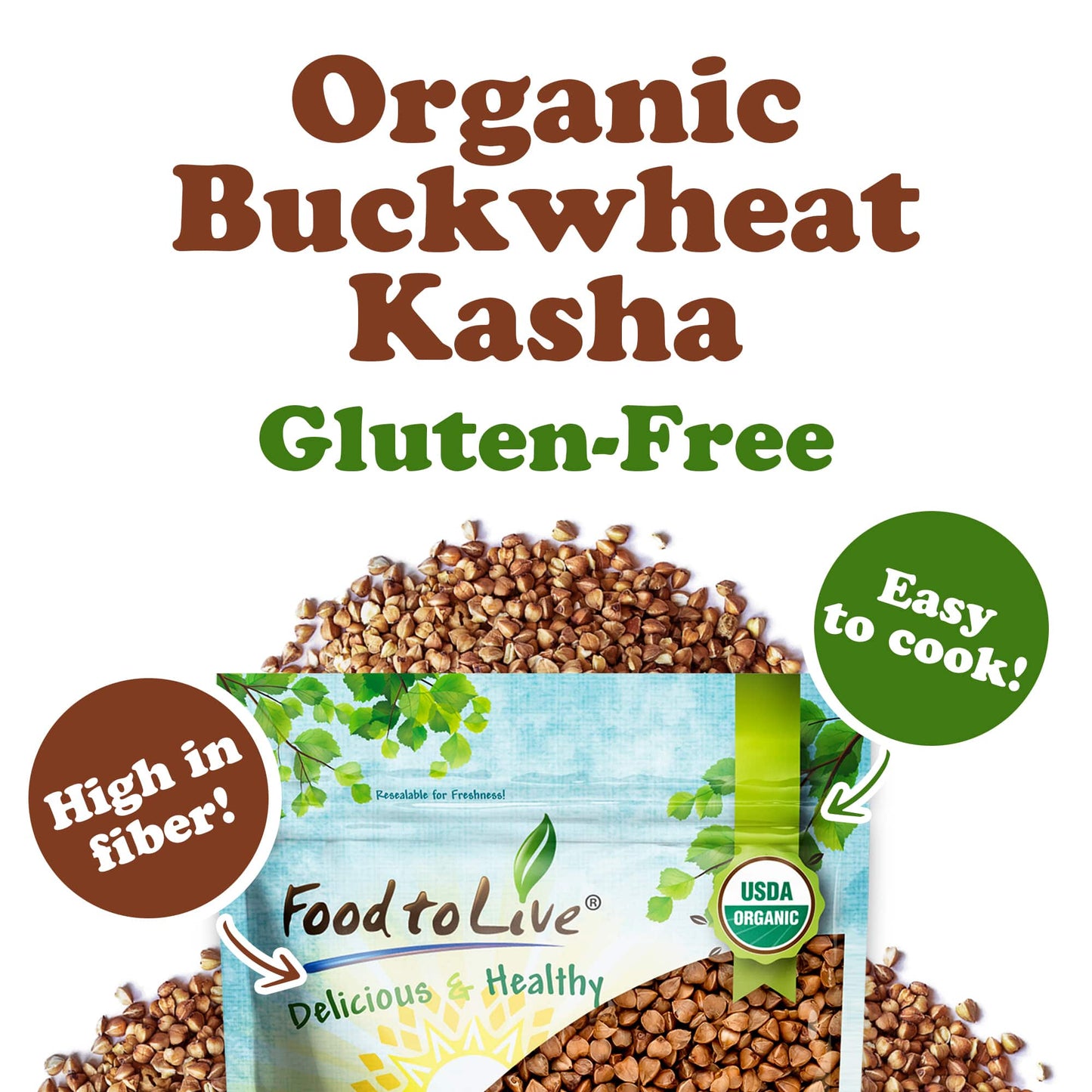 Gluten Free Organic Roasted Buckwheat Kasha - by Food To Live