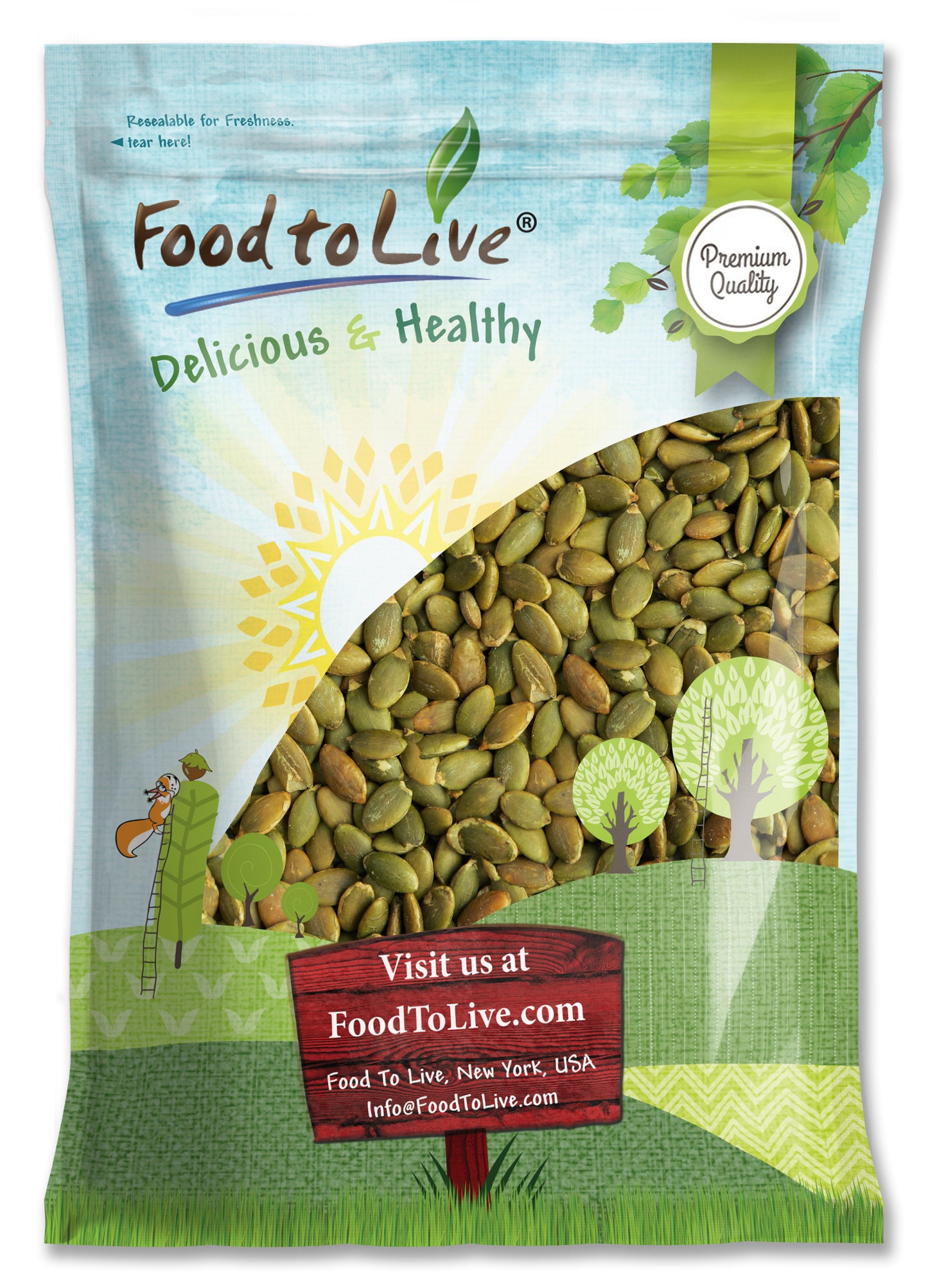 Dry Roasted Pumpkin Seed with Himalayan Salt - by Food To Live