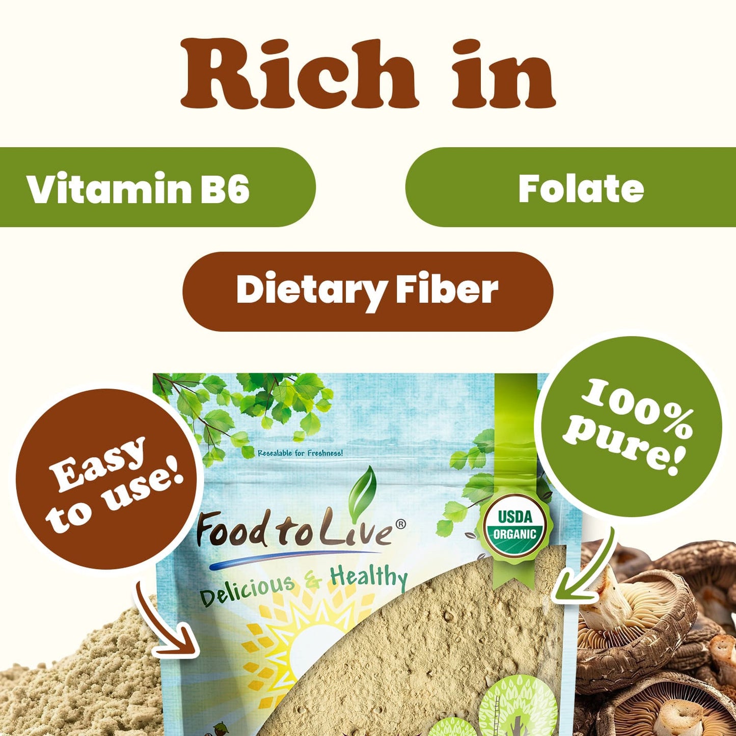 Organic Shiitake Mushroom Powder - by Food To Live