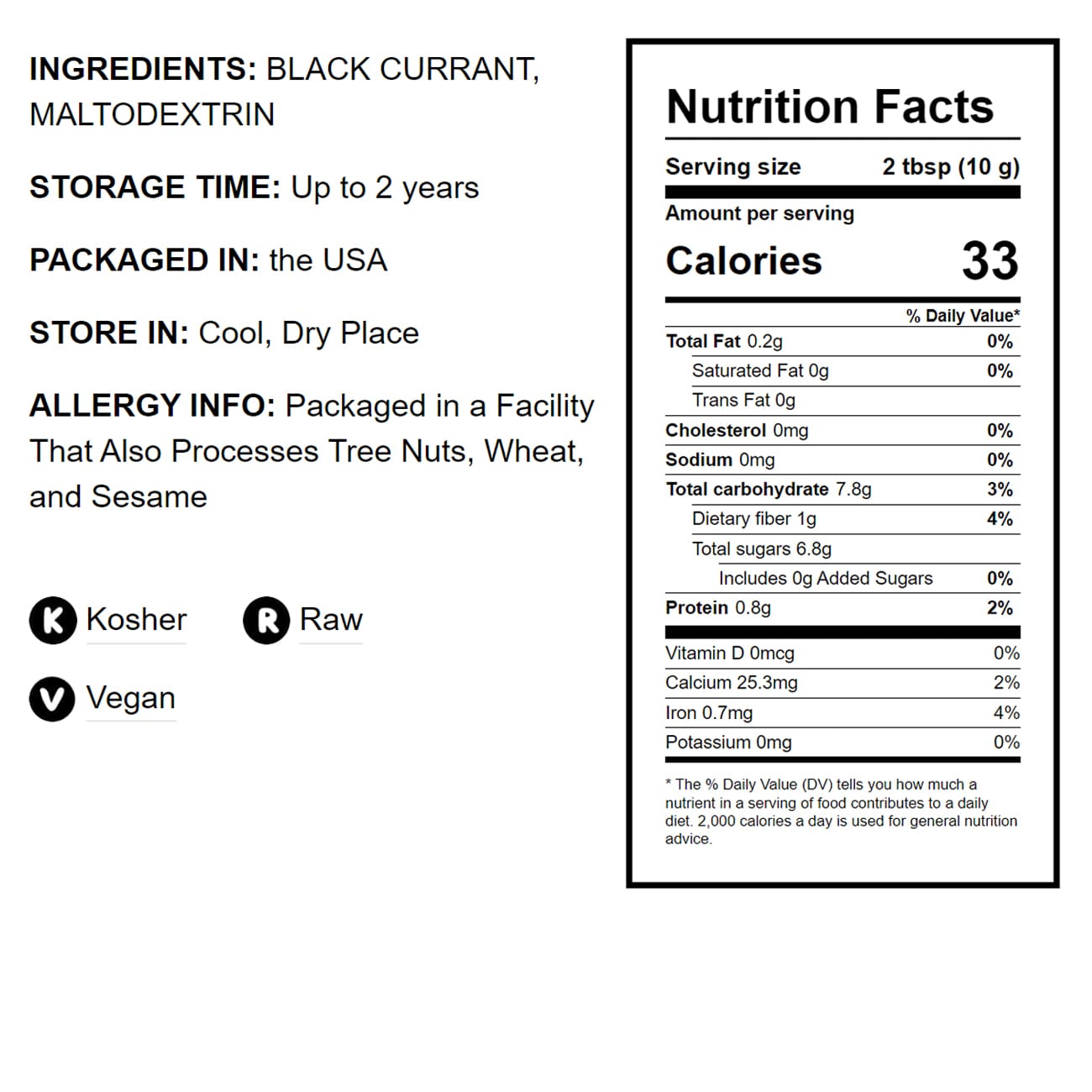 Currant Juice Powder — Kosher, Bulk - by Food to Live