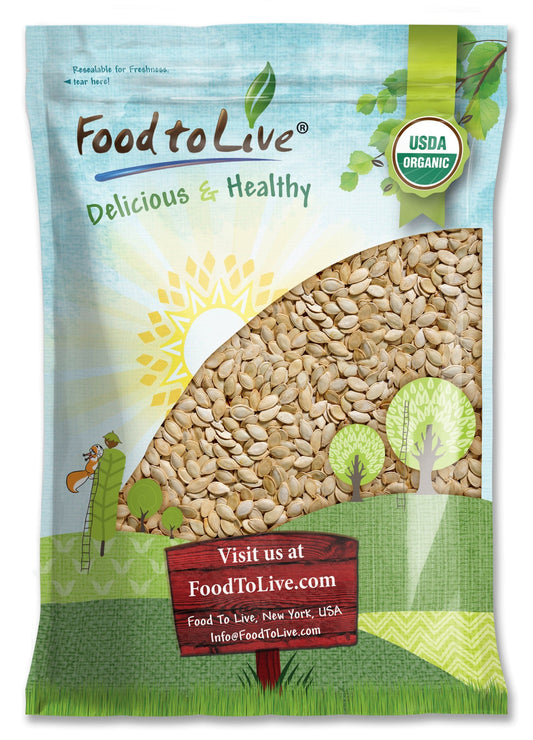 Organic Dry Roasted Pumpkin Seeds in Shell with Himalayan Salt - by Food To Live