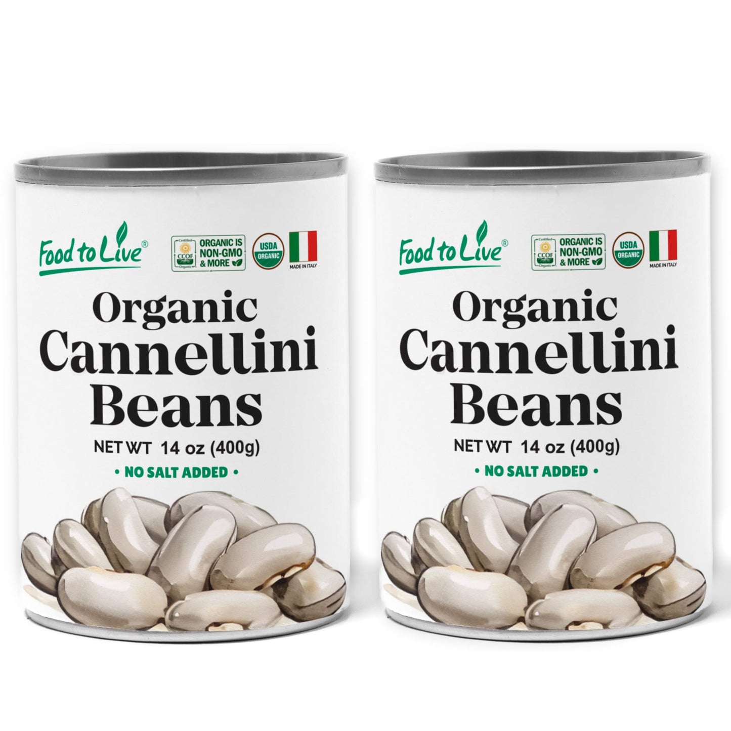 Organic Italian Canned Cannellini Beans - by Food To Live