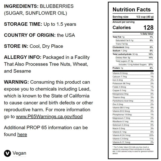 Dried Blueberries - by Food To Live