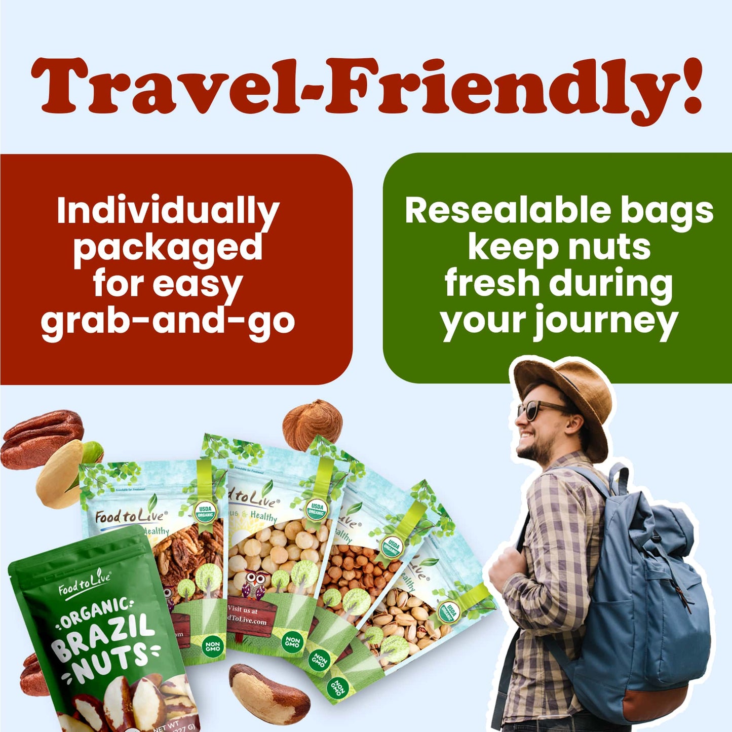 Organic Delicious Nuts in a Gift Box - by Food To Live