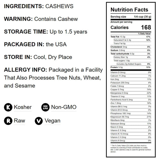 Raw Cashews - by Food To Live