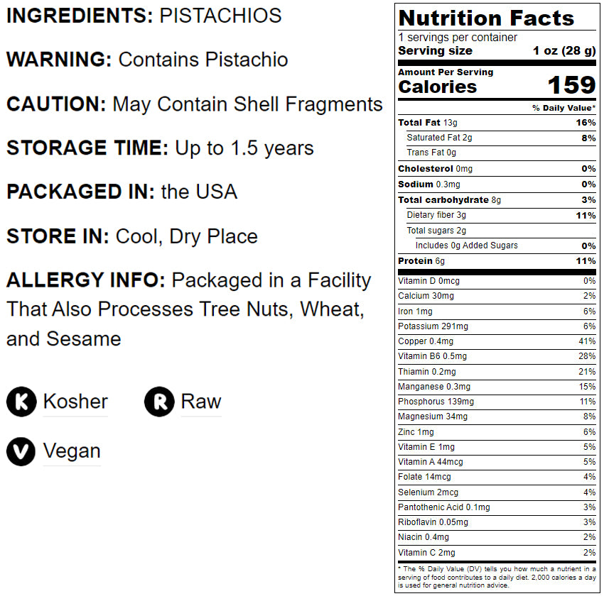 No Shell Pistachios - by Food To Live