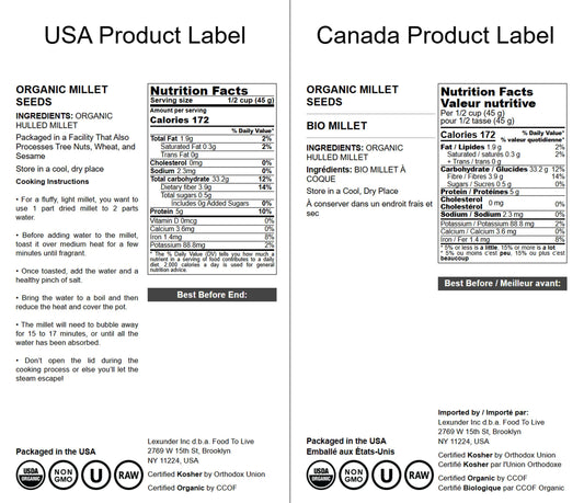 Organic Hulled Millet — Whole Grain Seeds, Non-GMO, Kosher, Raw, Bulk, Product of the USA - by Food to Live