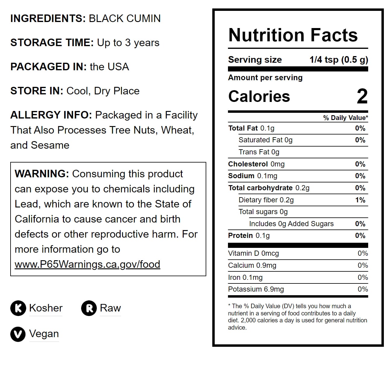 Black Cumin Seeds - by Food To Live
