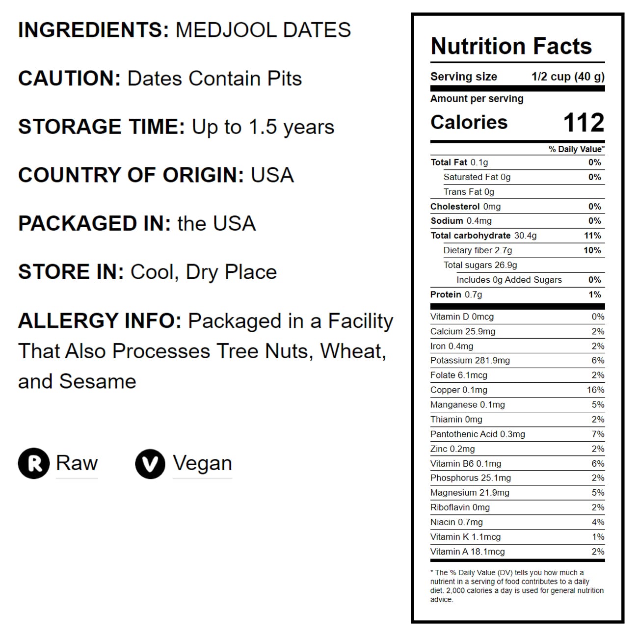 California Medjool Dates - by Food To Live