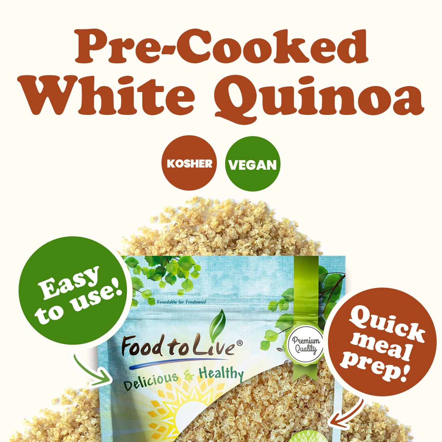 Pre-Cooked White Quinoa - by Food To Live