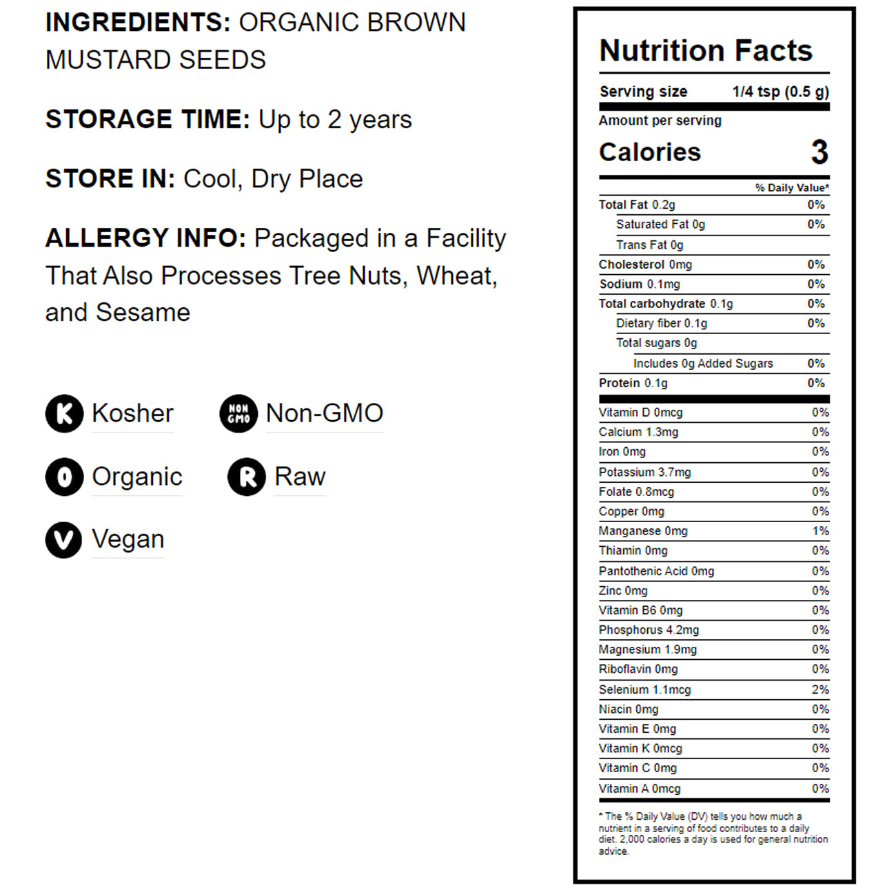 Organic Brown Mustard Seeds - by Food To Live