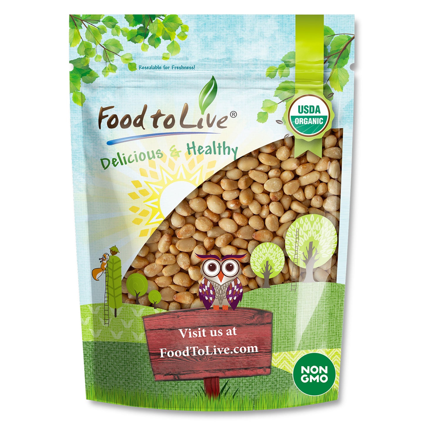 Organic Dry Roasted Pine Nuts - by Food to Live