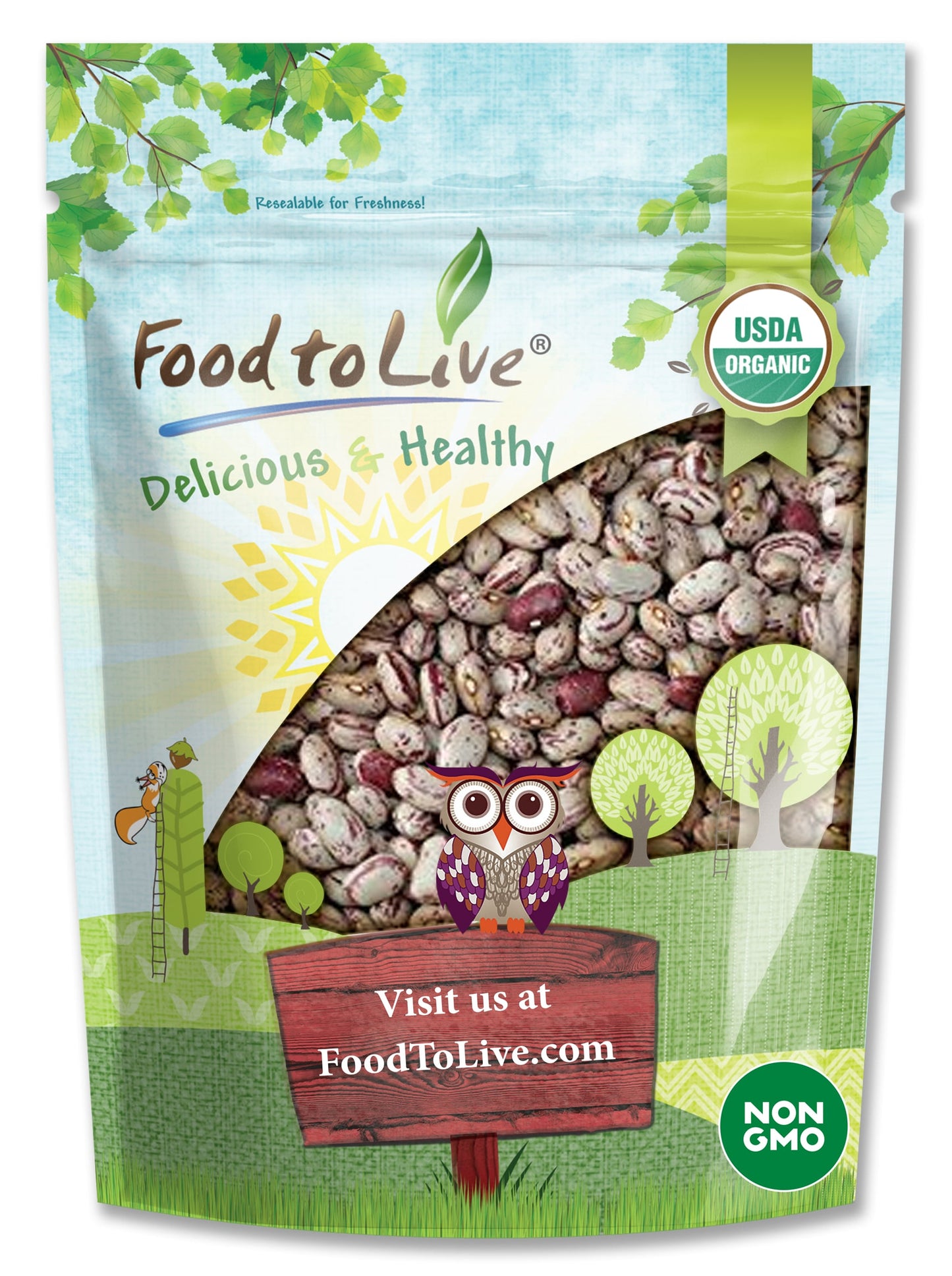 Organic Dried Cranberry Beans - by Food To Live