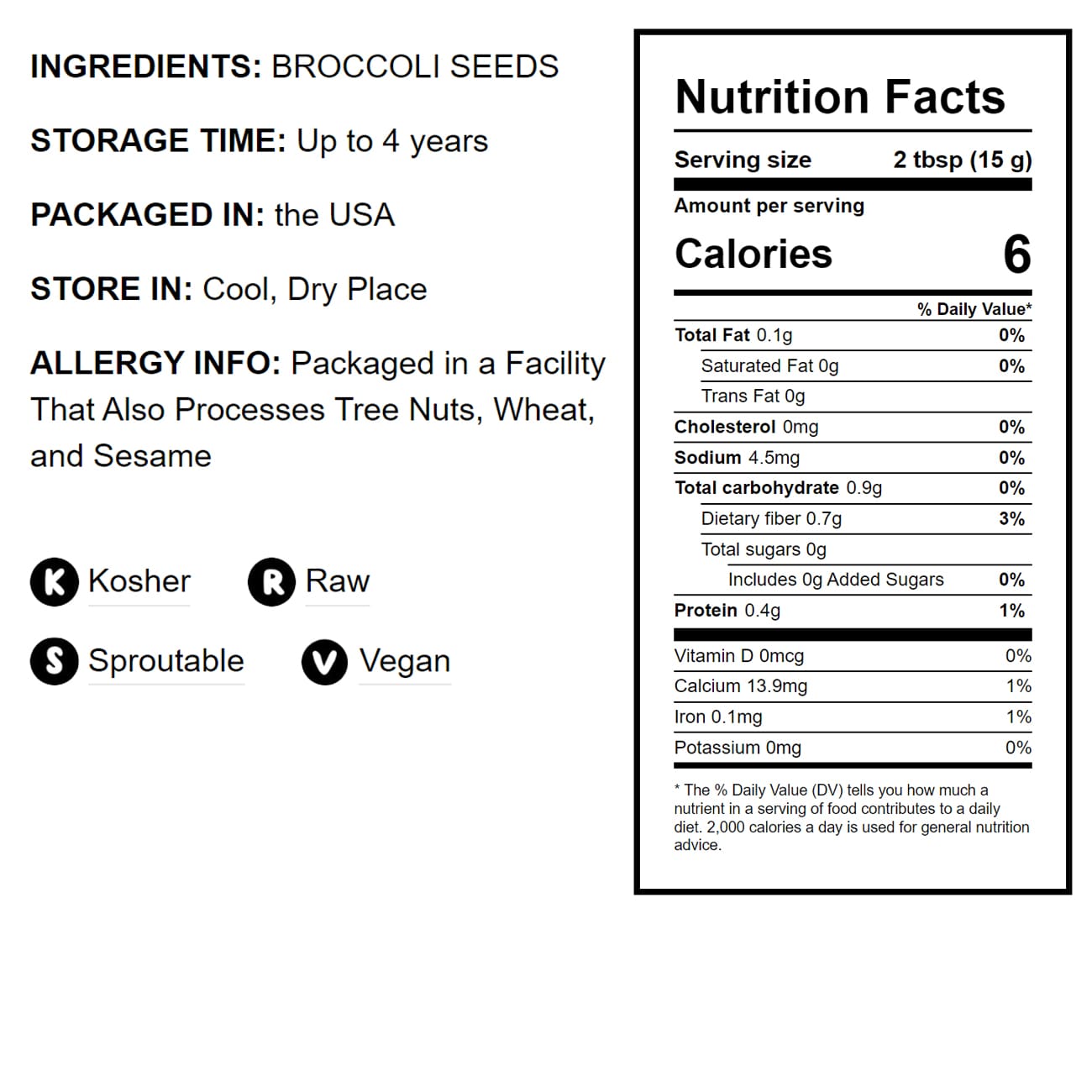 Broccoli Seeds for Sprouting - by Food To Live