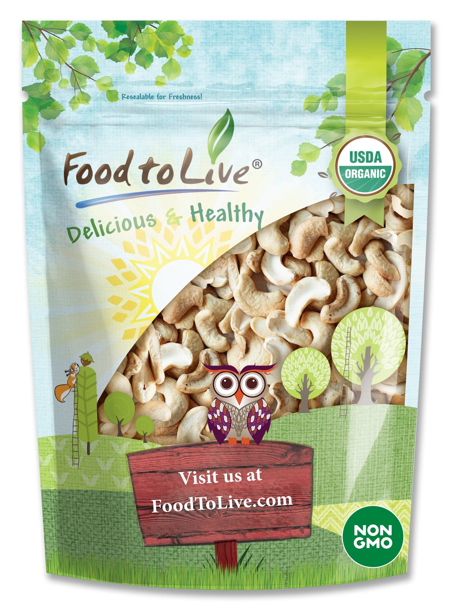 Organic Cashew Pieces - by Food To Live