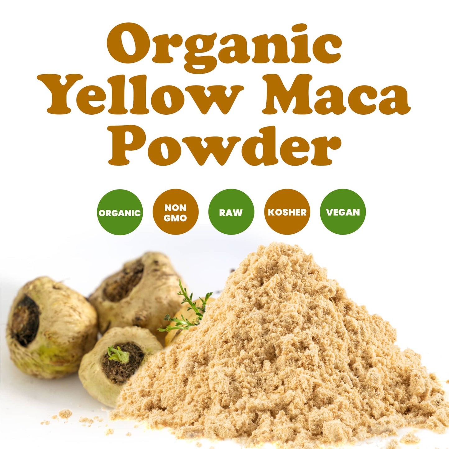 Organic Yellow Maca Powder - Non-GMO, Kosher, Raw Ground Maca Root, Vegan, Flour, Bulk - by Food to Live