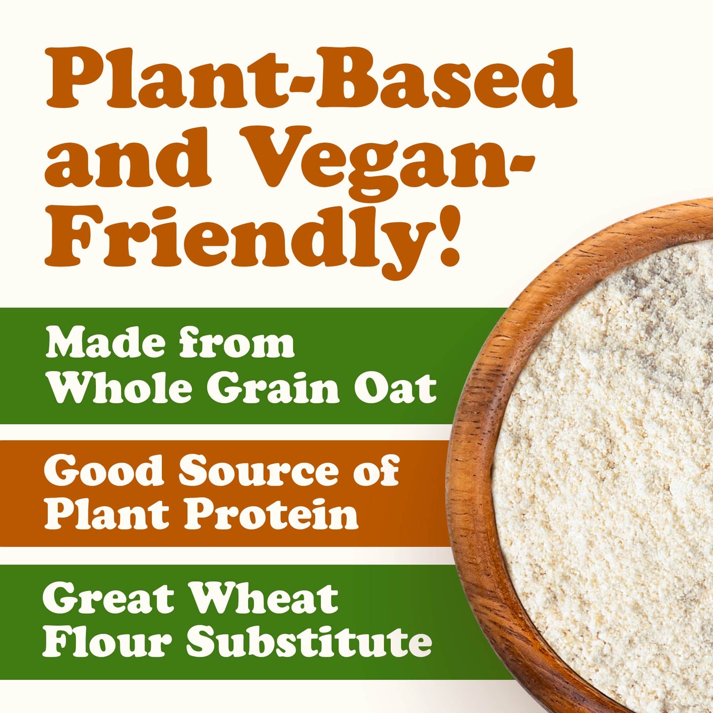 Gluten-Free Organic Oat Flour - Stone Ground from Whole Grain Oat Berries, Great for Baking Pancakes, Muffins, Waffles, and Bread; High in Fiber, Non-GMO, Kosher, Vegan, Bulk