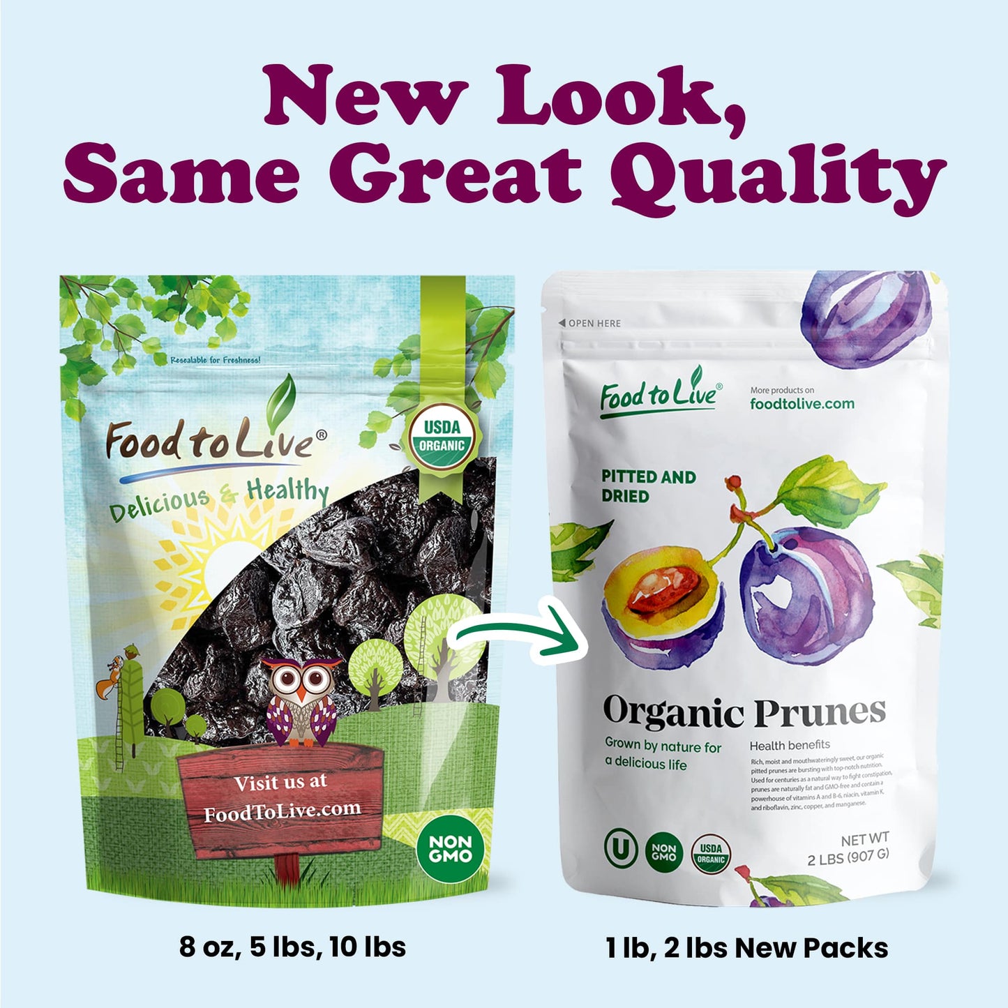 Organic Pitted Prunes - by Food To Live