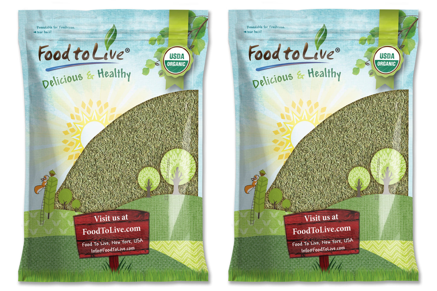 Organic Fennel Seeds - by Food To Live