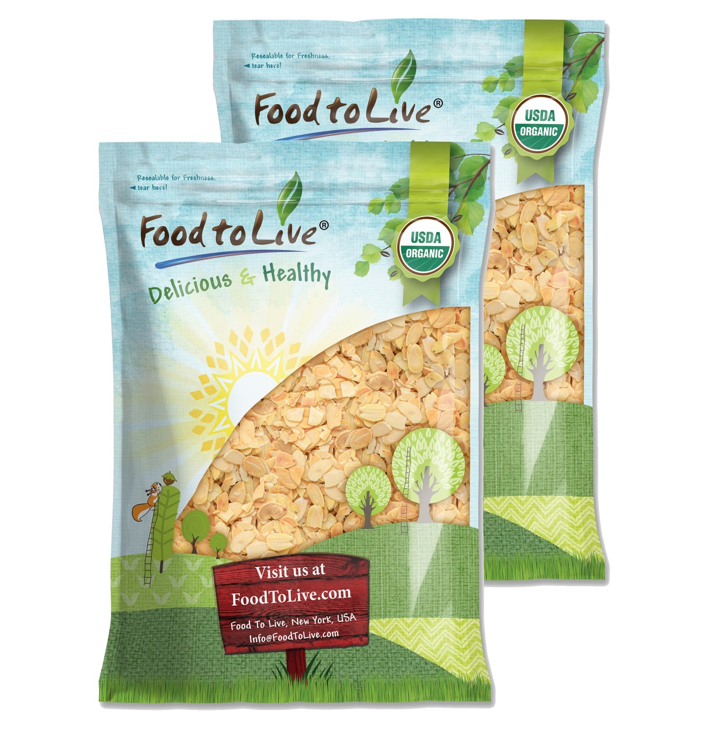 Organic Toasted and Salted Blanched Sliced Almonds - by Food To Live