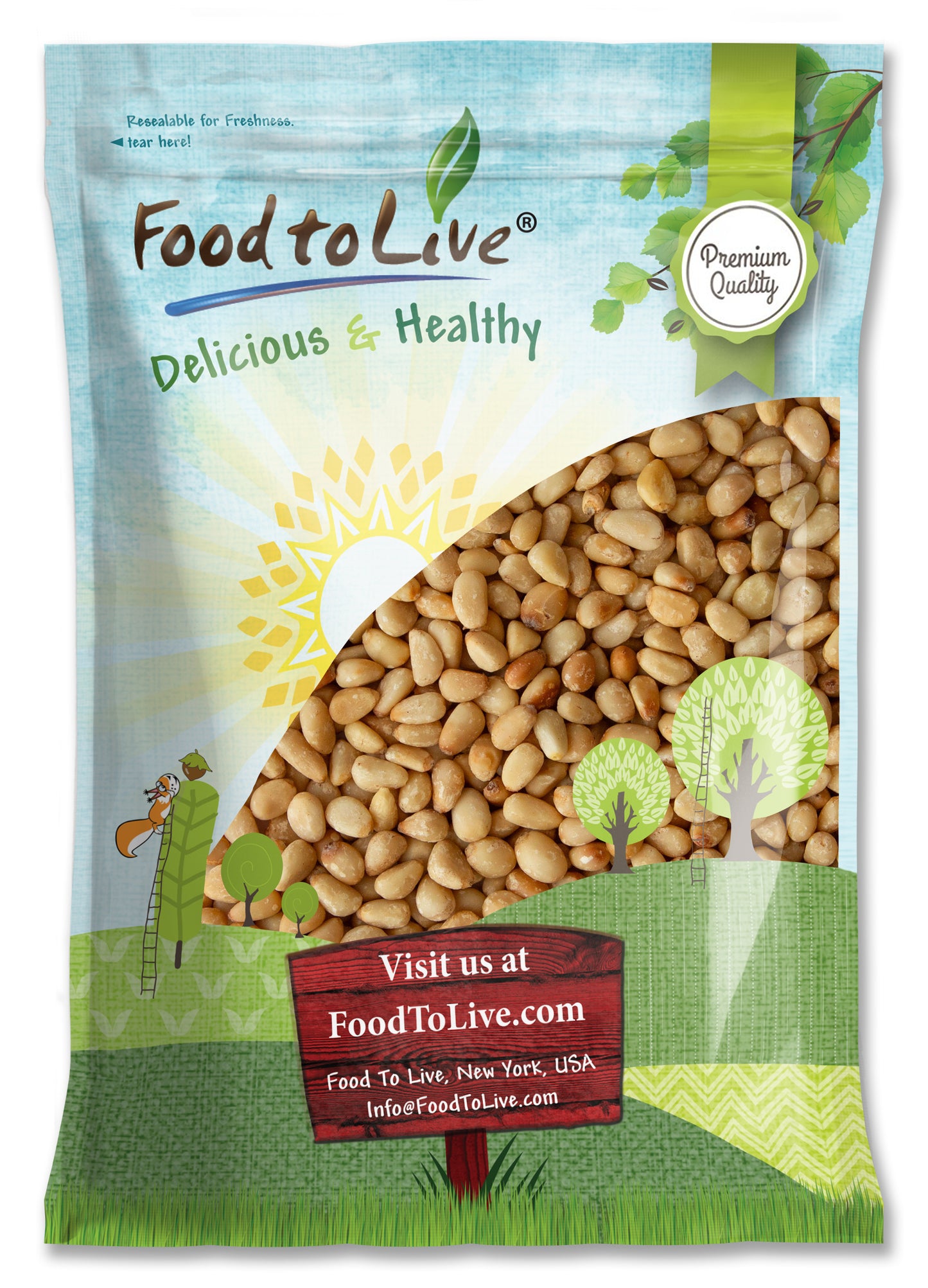 Dry Roasted Pine Nuts with Himalayan Salt - by Food To Live